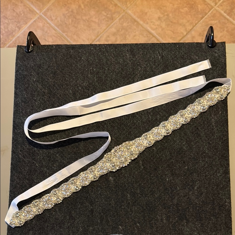 Elegant Silver Beaded Bridal Belt